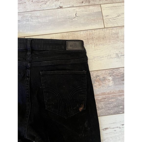 Hollister Super Skinny Black Jeans Women's Size 7 / 28 Denim Womens Mid Rise - Picture 5 of 6